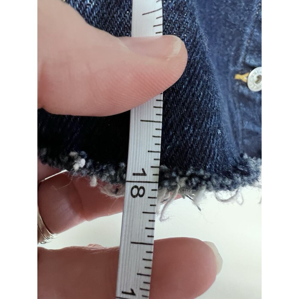 Express Jeans Womens Denim Jacket Dark Wash Medium Boho Western Grunge Indie - Picture 6 of 9